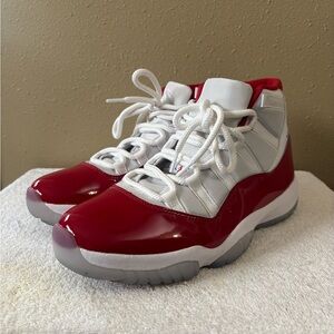 Jordan 11 Retro in White, Red, and Black